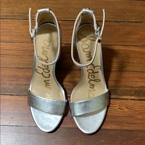 New Sam Edelman Yaro Heeled Sandal Silver Size 5